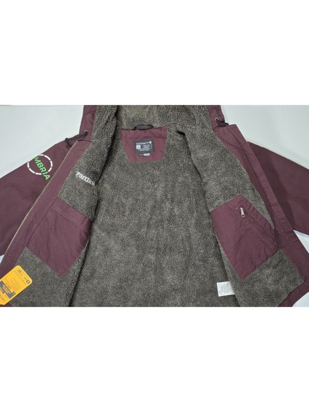 Carhartt Full Zip Duck Canvas Hooded Sherpa Lined Work Coat Jacket Women's L New - Picture 9 of 16